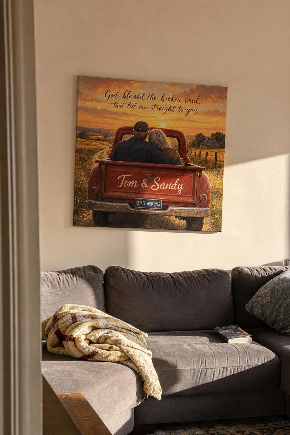 You & Me couples canvas in a customer's home 2