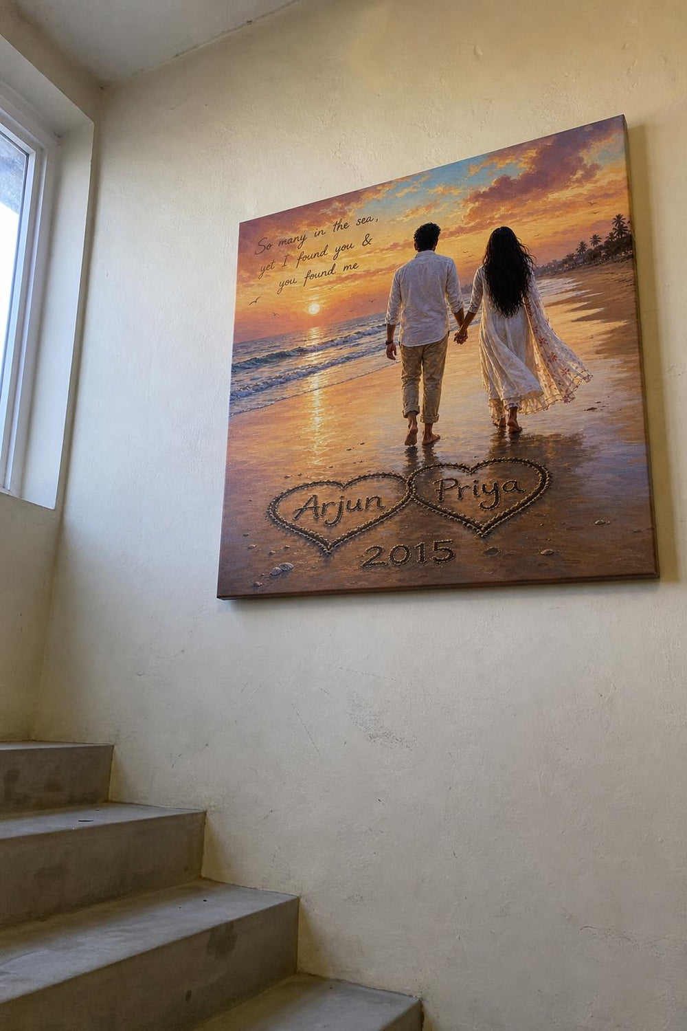 You & Me couples canvas in a customer's home 9
