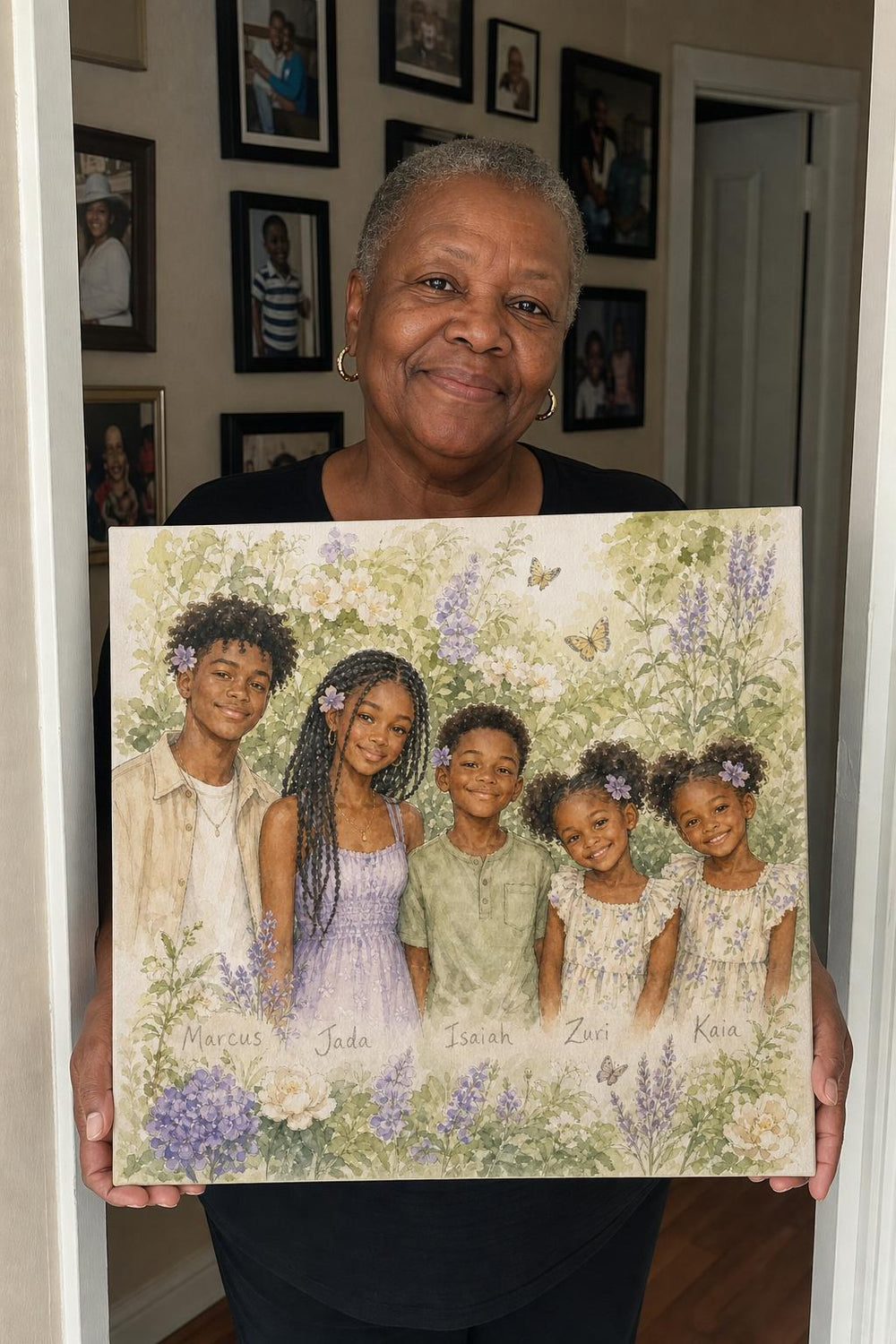 Grandma's Garden canvas in a customer's home 10