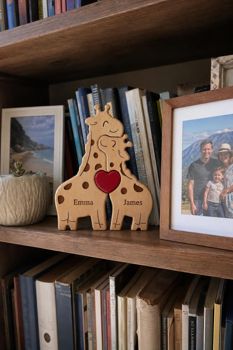 GiraffeHug™ Wooden Family Puzzle lifestyle image 1