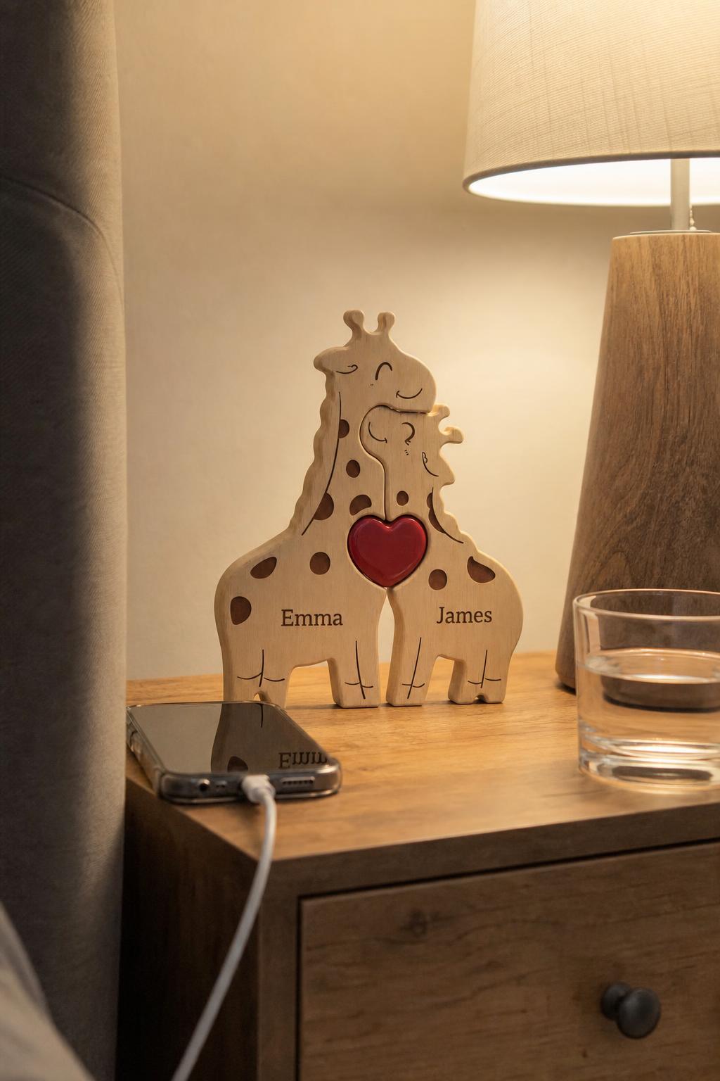 GiraffeHug™ Wooden Family Puzzle lifestyle image 2
