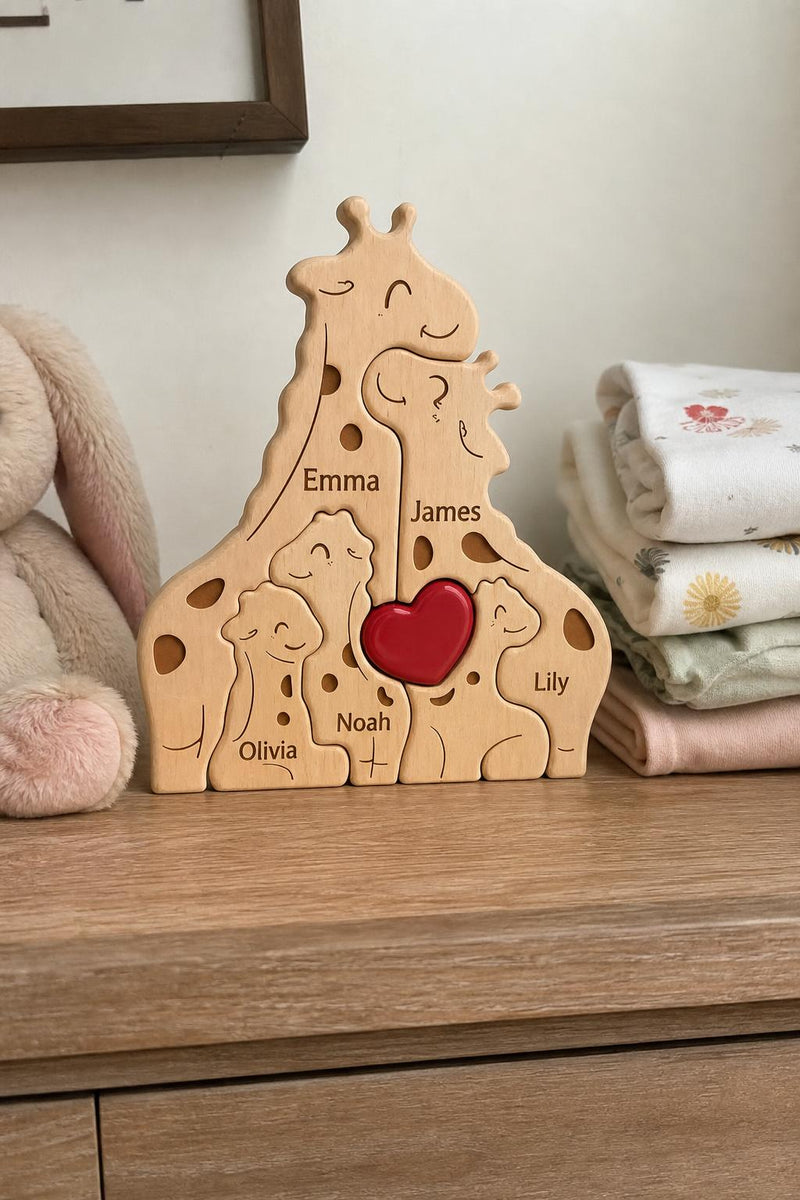 GiraffeHug™ Wooden Family Puzzle lifestyle image 5