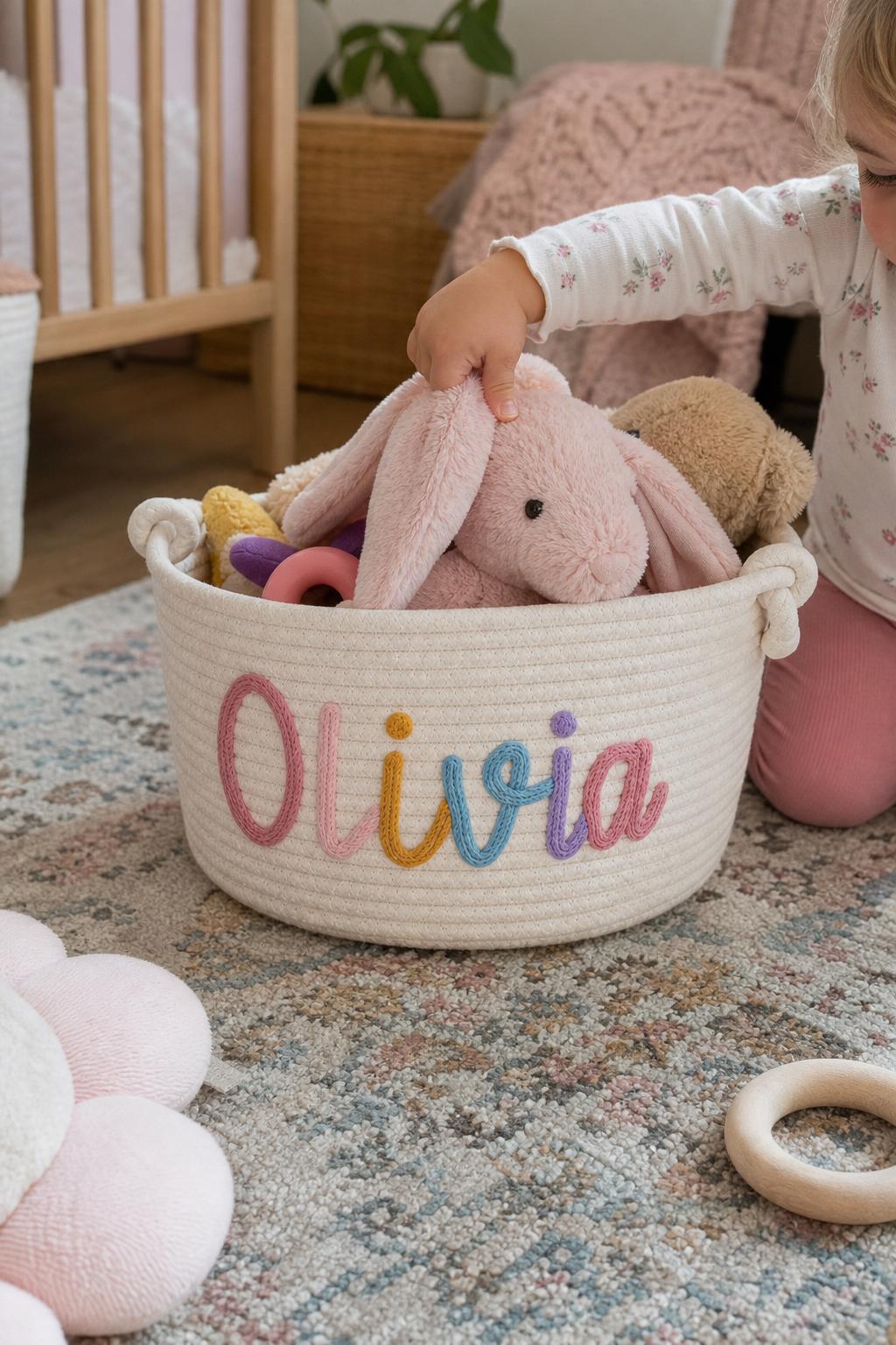 LittleNest™ Personalized Storage Basket lifestyle image 1