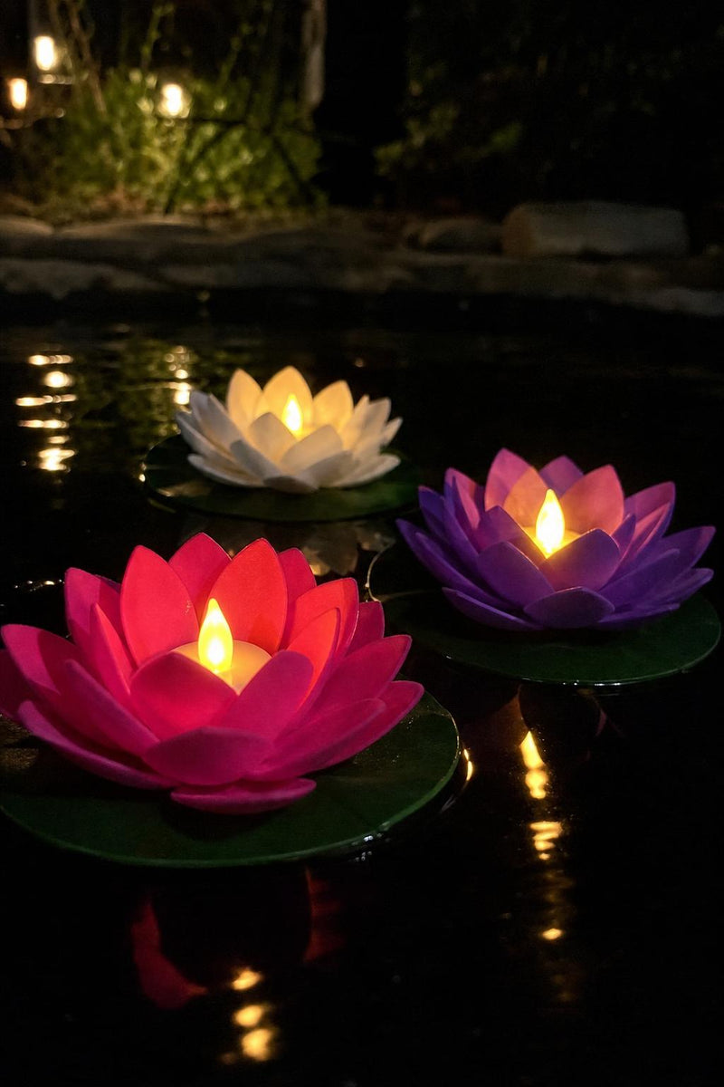 LotusGlow™ Floating Lotus Lights lifestyle image 4