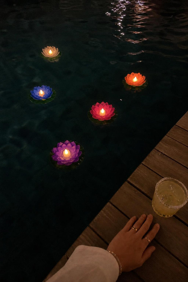 LotusGlow™ Floating Lotus Lights lifestyle image 5