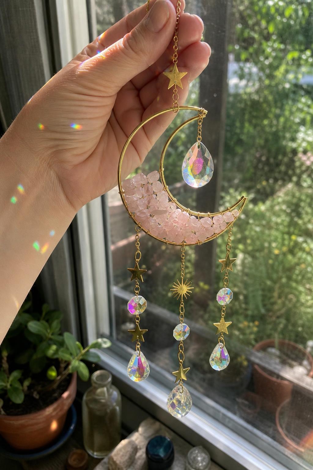 MoonPrism™ Crescent Moon Crystal Suncatcher lifestyle image 4