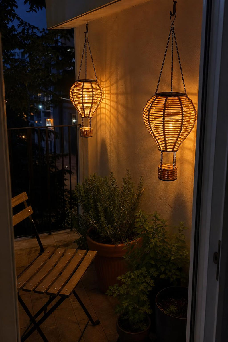 RattanDrift™ Solar Rattan Hot Air Balloon Lantern lifestyle image 5