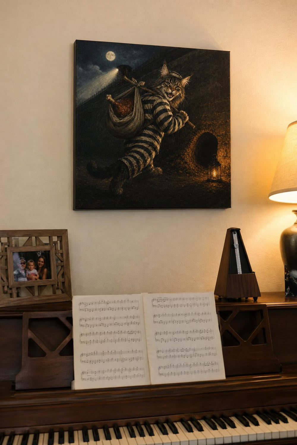 A Most Wanted personalized pet canvas in a customer's home