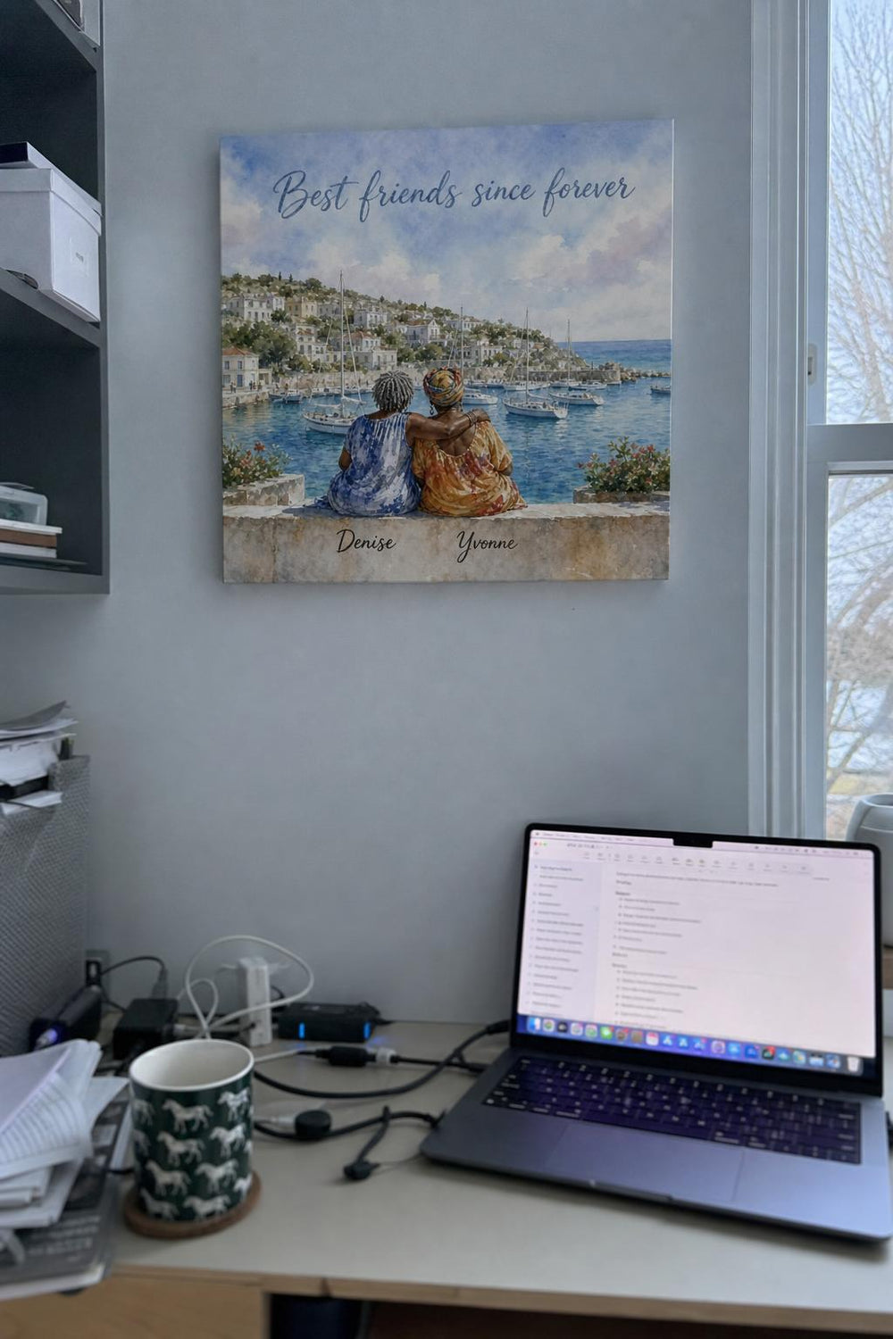 A Two Peas personalized canvas in a customer's home