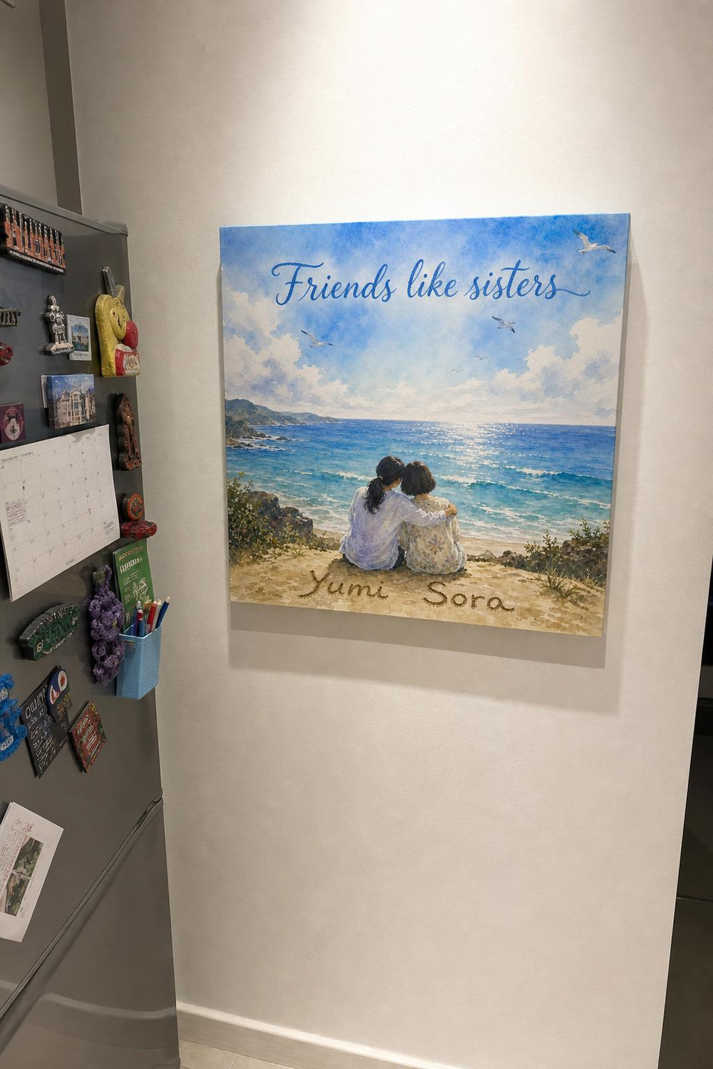 A Two Peas personalized canvas in a customer's home
