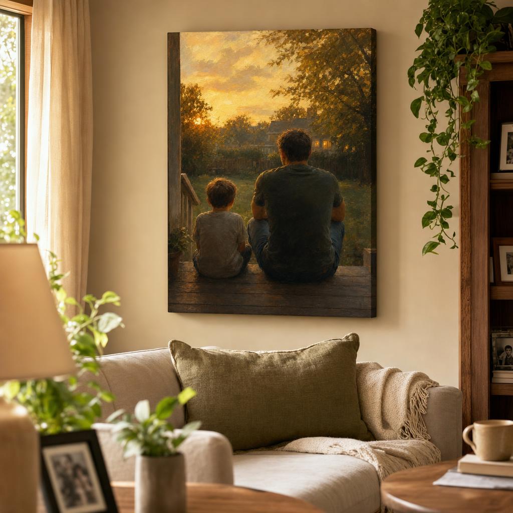 To My Son canvas in a warm family home