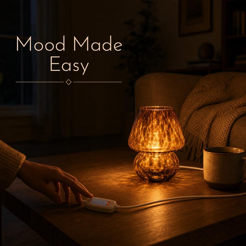 AmberCap™ Mushroom Glass Table Lamp body image 2