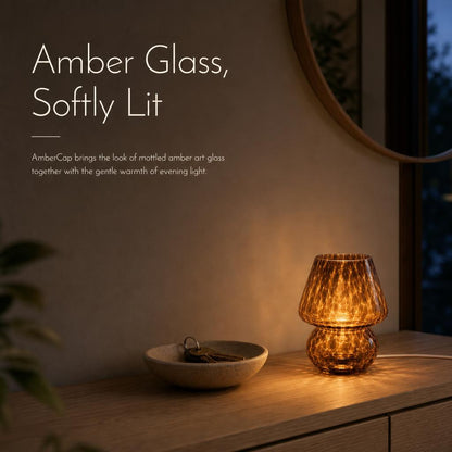 AmberCap™ Mushroom Glass Table Lamp carousel image 2