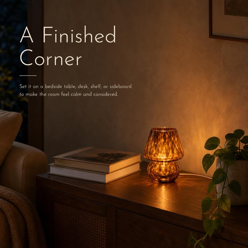 AmberCap™ Mushroom Glass Table Lamp carousel image 3