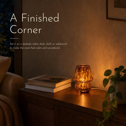 AmberCap™ Mushroom Glass Table Lamp carousel image 3