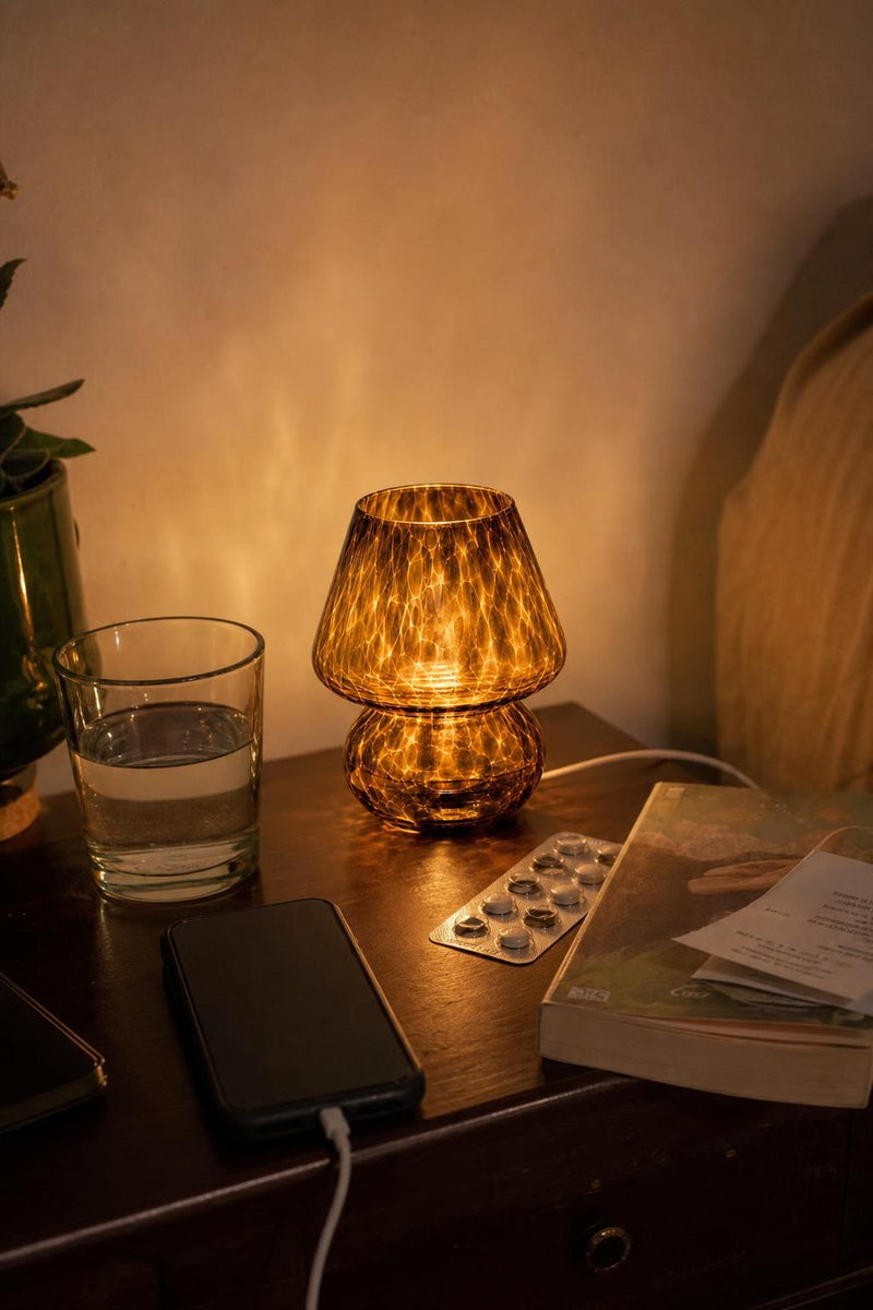 AmberCap™ Mushroom Glass Table Lamp lifestyle image 1