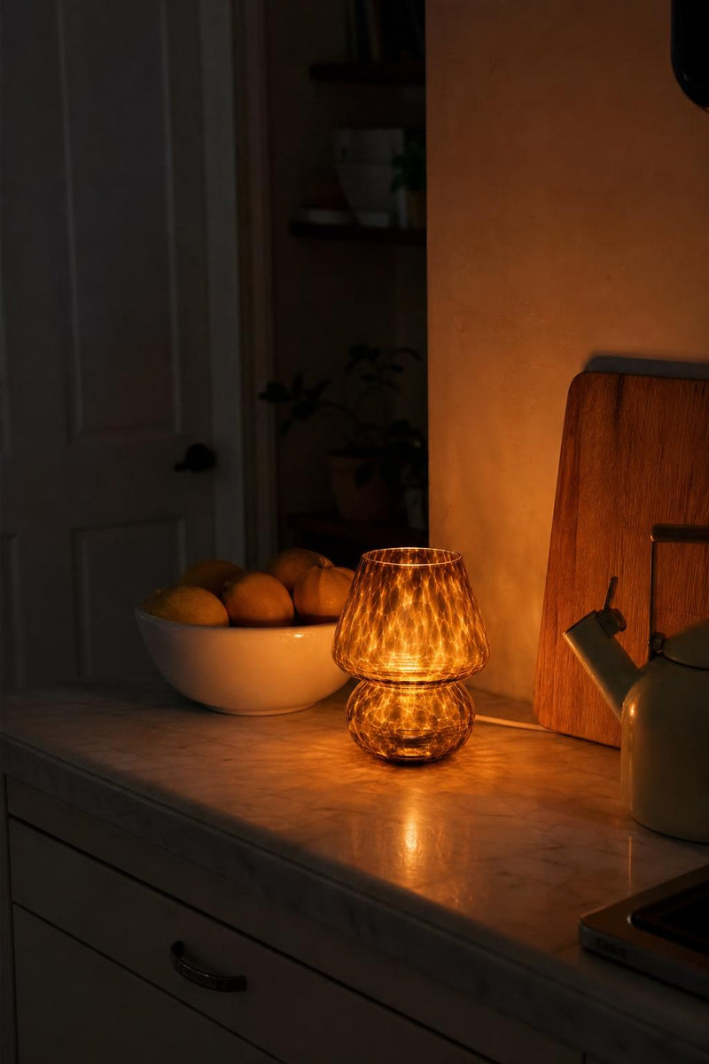 AmberCap™ Mushroom Glass Table Lamp lifestyle image 2