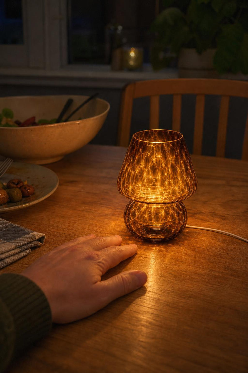 AmberCap™ Mushroom Glass Table Lamp lifestyle image 5