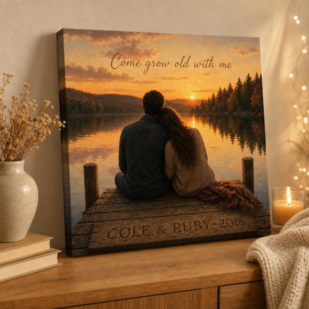You & Me Personalized Couples Canvas carousel image 4