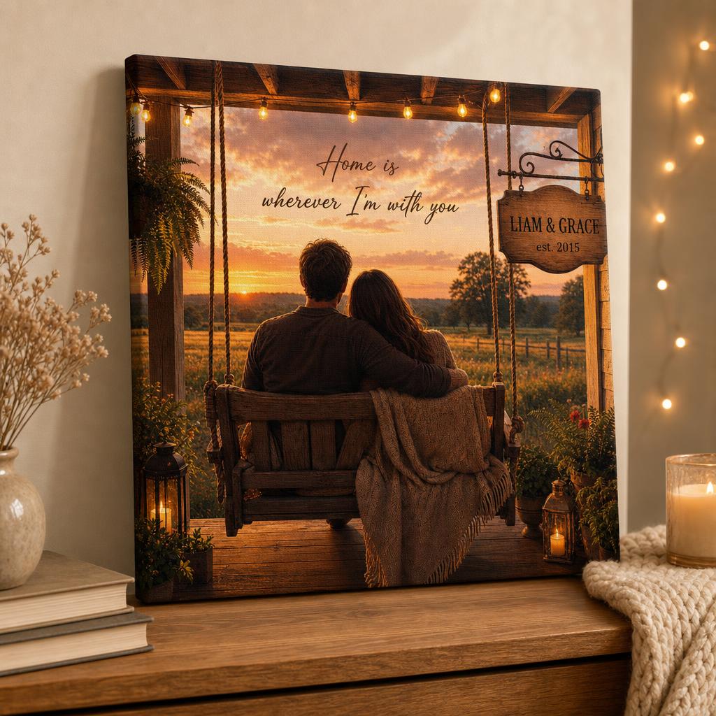 You & Me Personalized Couples Canvas carousel image 3