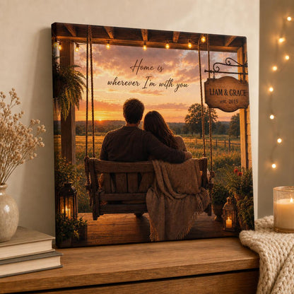 You & Me Personalized Couples Canvas carousel image 3