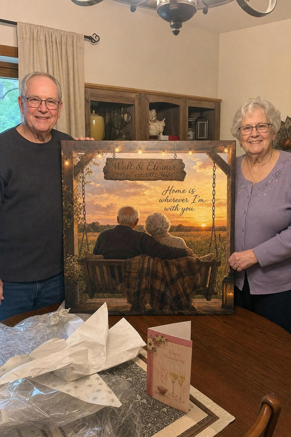 You & Me couples canvas in a customer's home 7