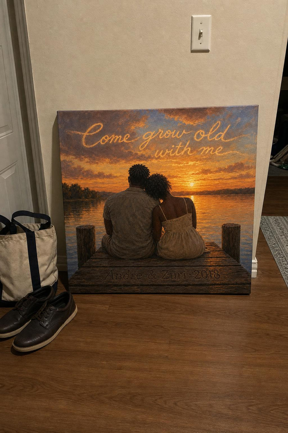 You & Me couples canvas in a customer's home 8