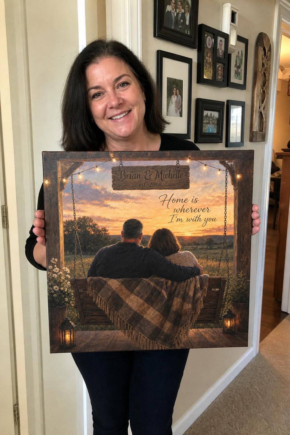You & Me couples canvas in a customer's home 10