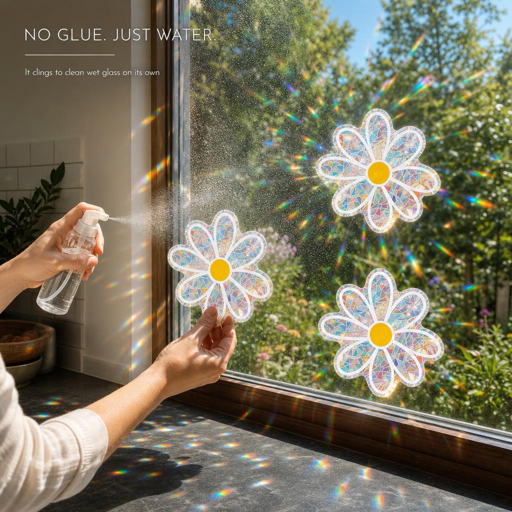 DaisyPrism™ Rainbow Suncatcher Window Stickers carousel image 3