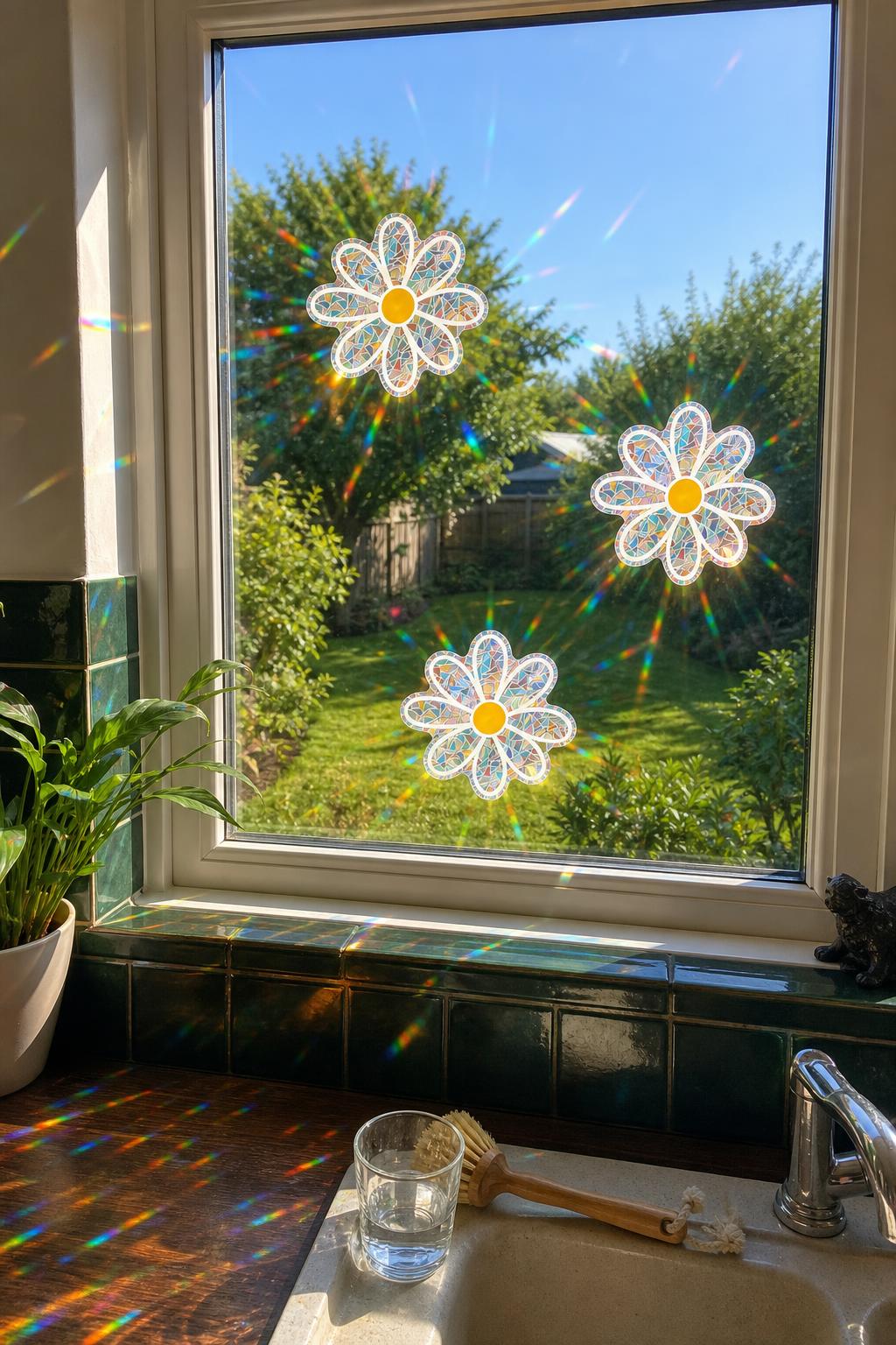 DaisyPrism™ Rainbow Suncatcher Window Stickers lifestyle image 1