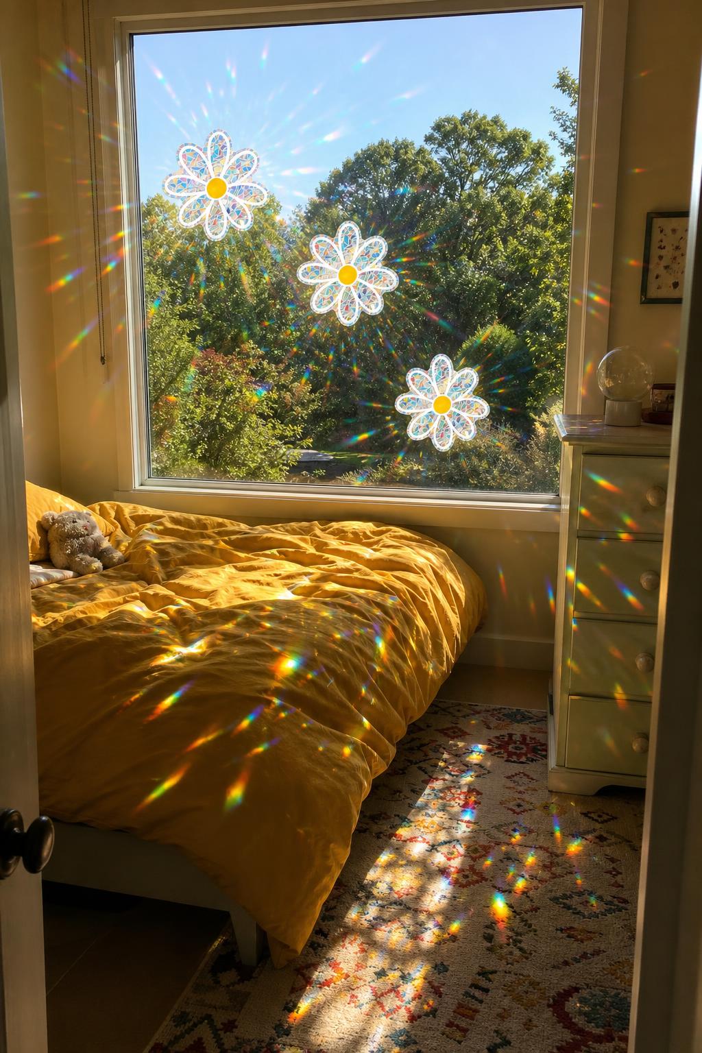 DaisyPrism™ Rainbow Suncatcher Window Stickers lifestyle image 2
