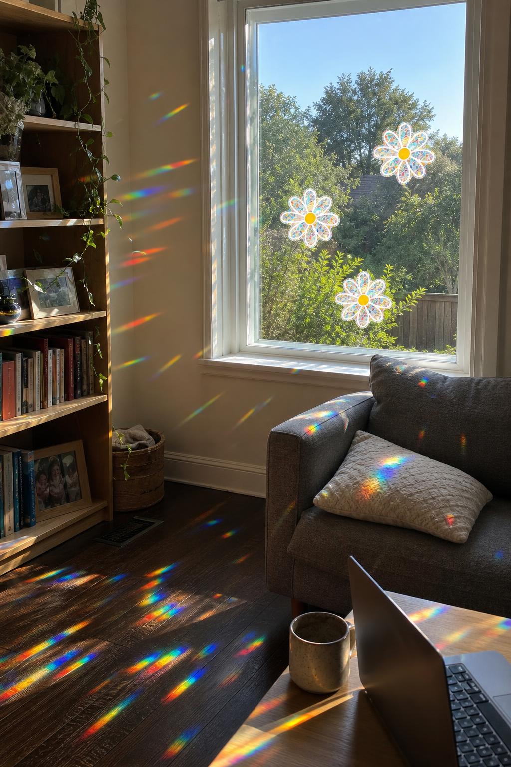 DaisyPrism™ Rainbow Suncatcher Window Stickers lifestyle image 3