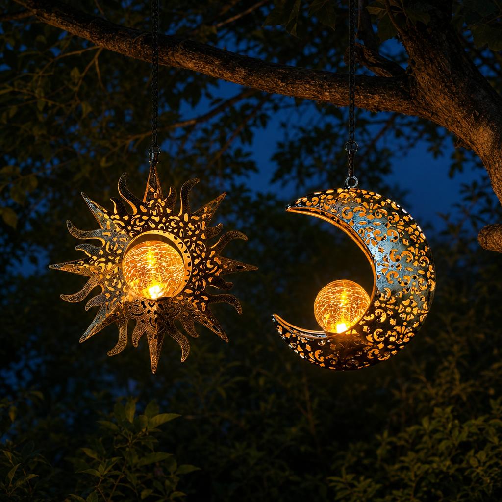 EclipseGlow™ Solar Sun & Moon Lanterns carousel image 1