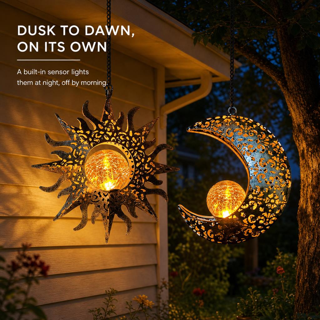 EclipseGlow™ Solar Sun & Moon Lanterns carousel image 3