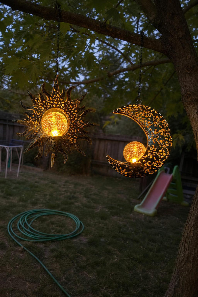 EclipseGlow™ Solar Sun & Moon Lanterns lifestyle image 1