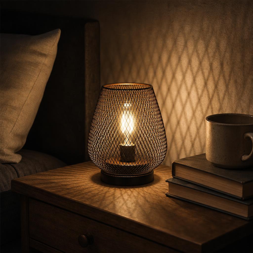 EmberNook™ Cordless Wire Cage Table Lantern carousel image 1