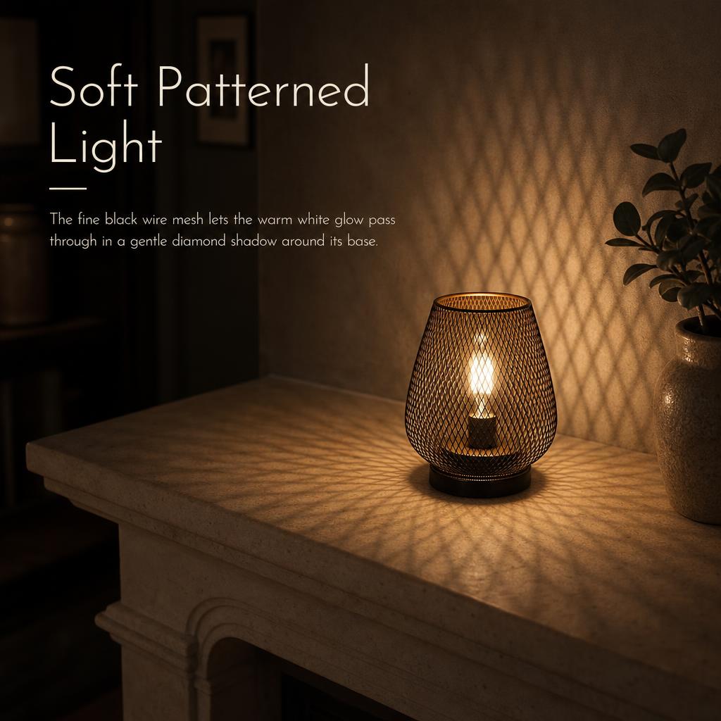 EmberNook™ Cordless Wire Cage Table Lantern carousel image 3