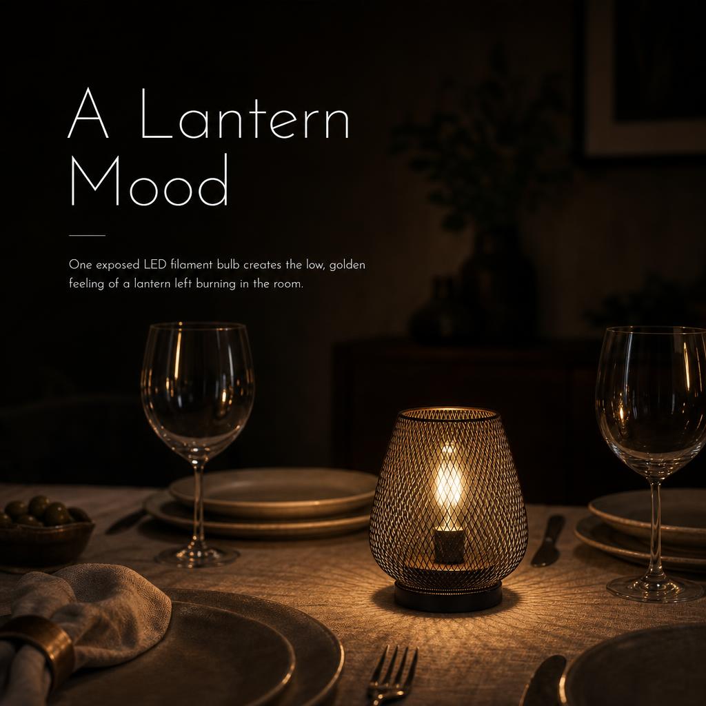 EmberNook™ Cordless Wire Cage Table Lantern carousel image 4