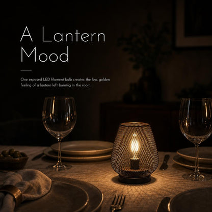 EmberNook™ Cordless Wire Cage Table Lantern carousel image 4