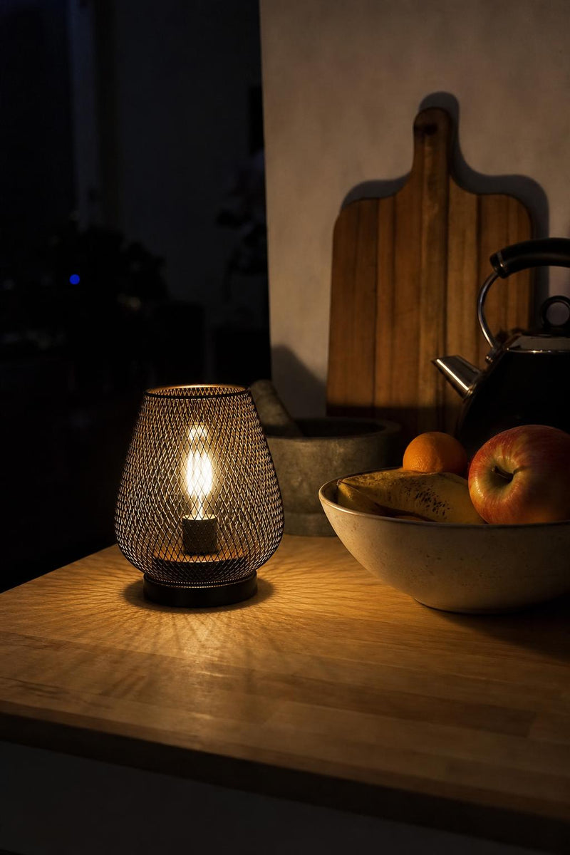EmberNook™ Cordless Wire Cage Table Lantern lifestyle image 2