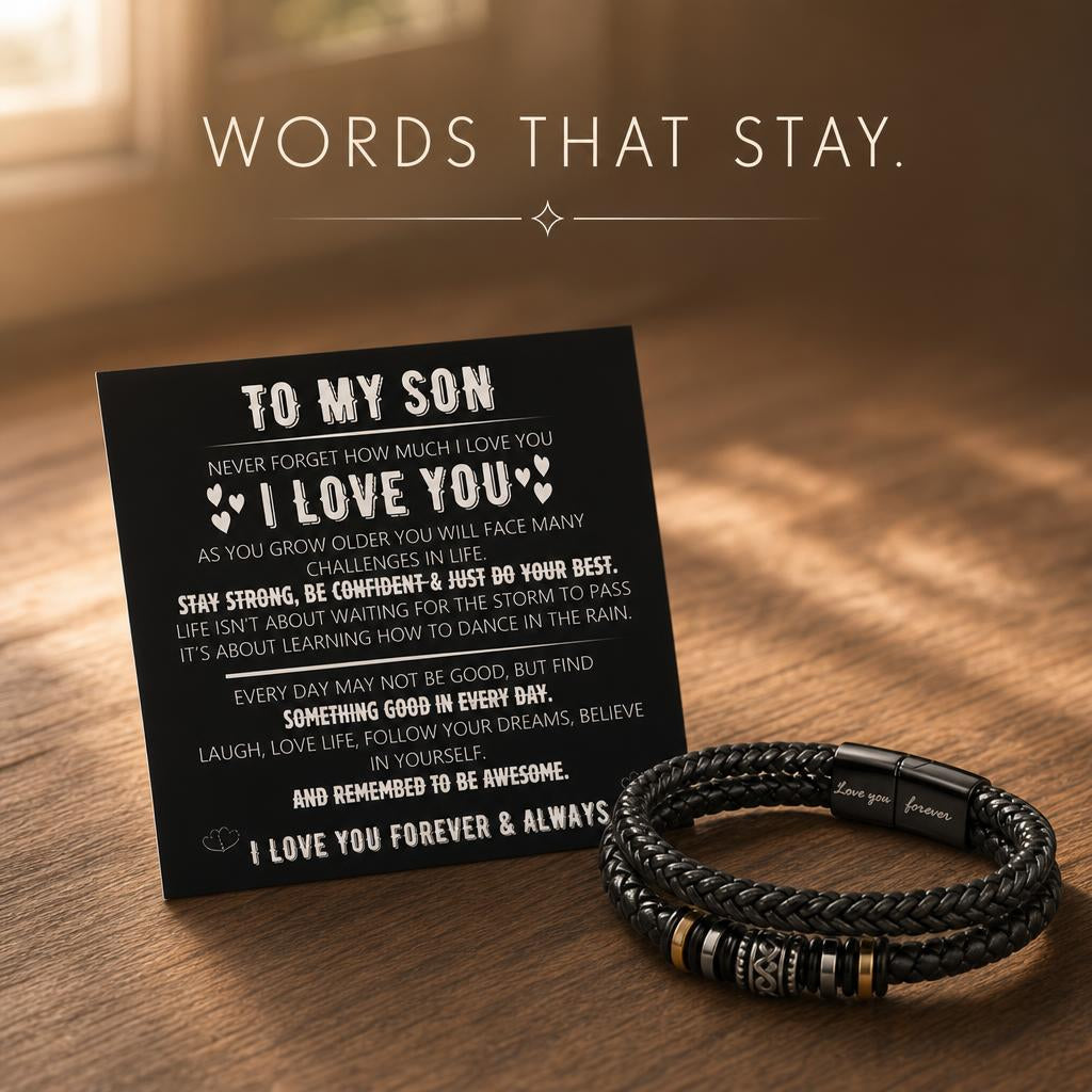 EverBond™ Men’s Leather Bracelet body image 2