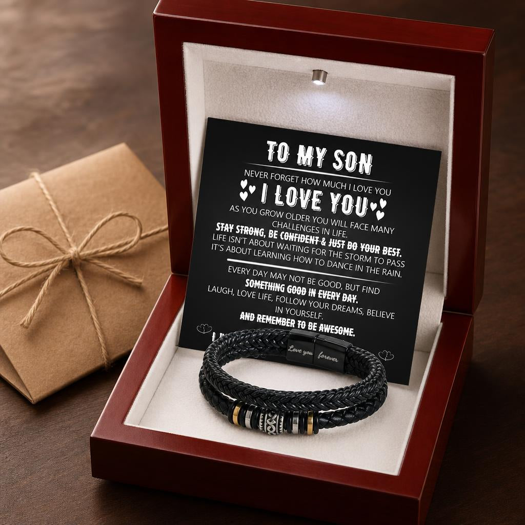 EverBond™ Men’s Leather Bracelet carousel image 1