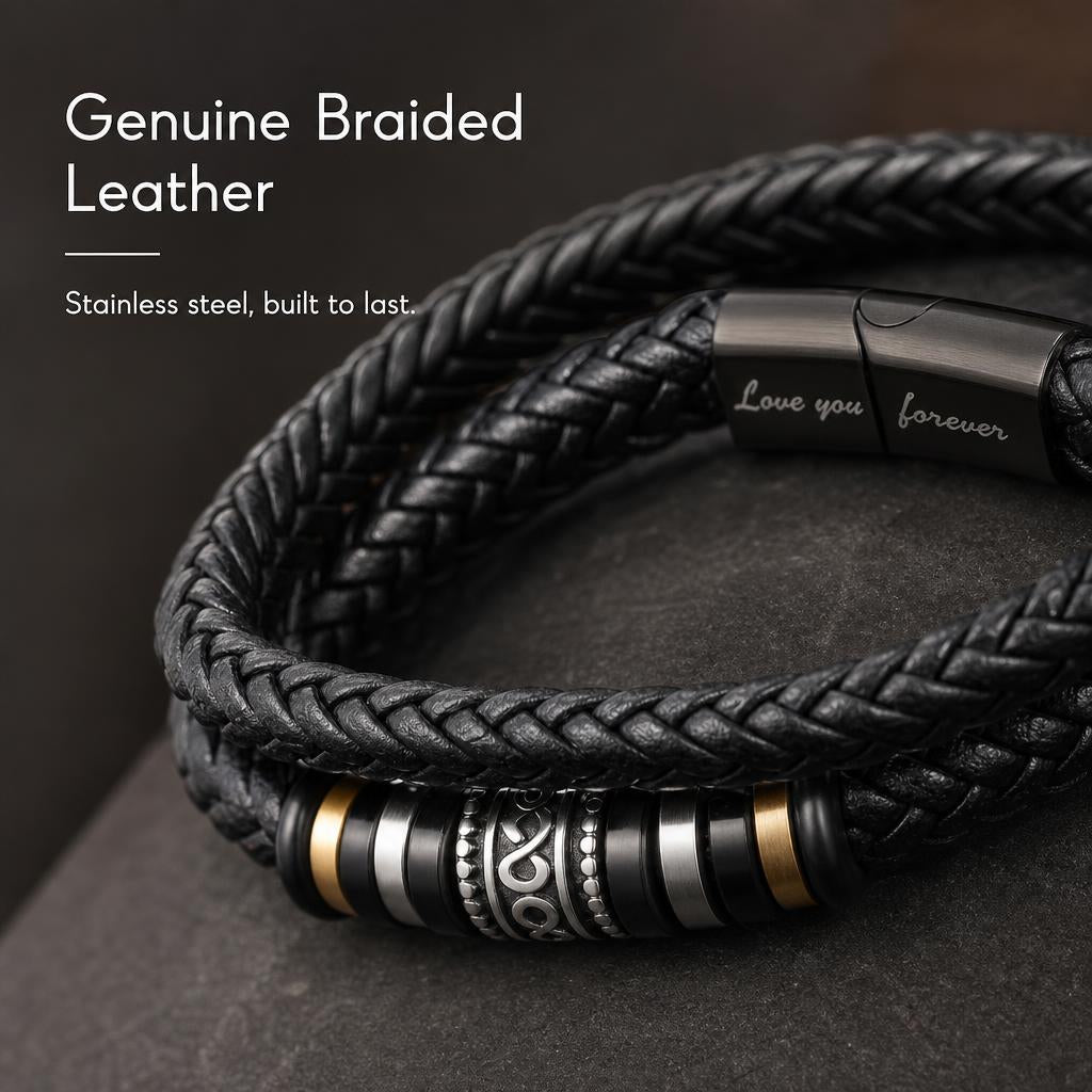 EverBond™ Men’s Leather Bracelet carousel image 3