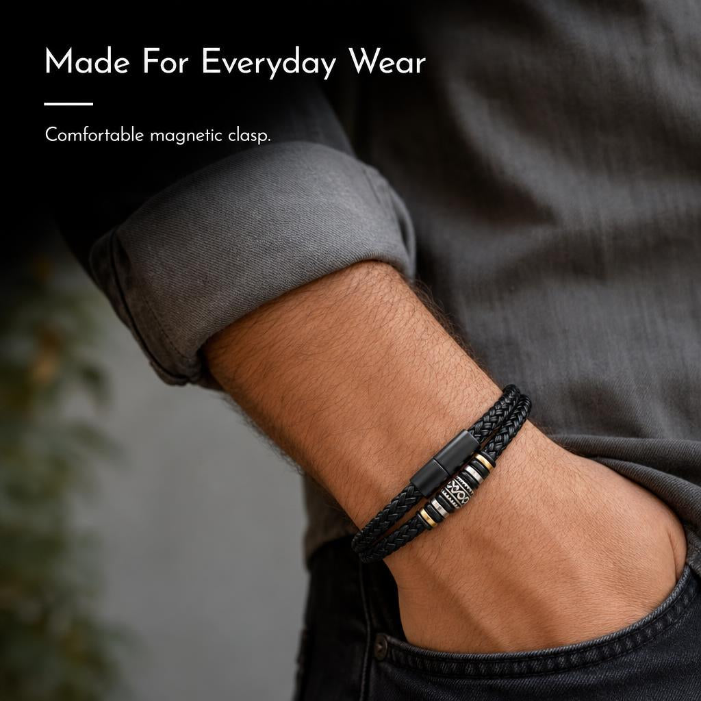 EverBond™ Men’s Leather Bracelet carousel image 5