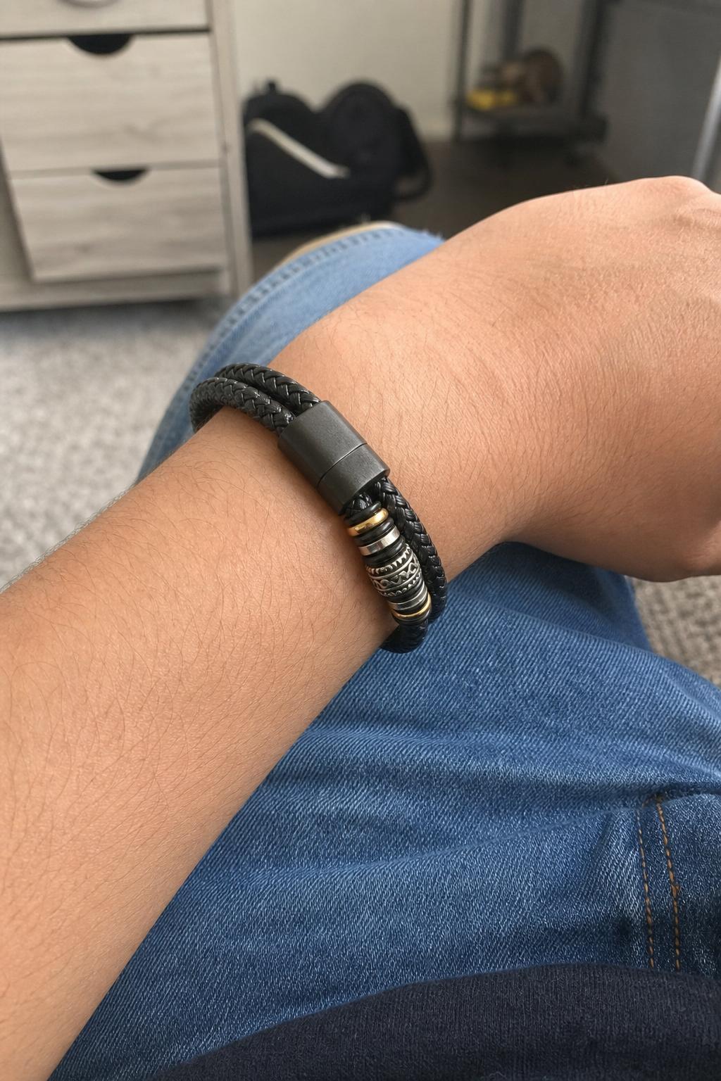 EverBond™ Men’s Leather Bracelet lifestyle image 1