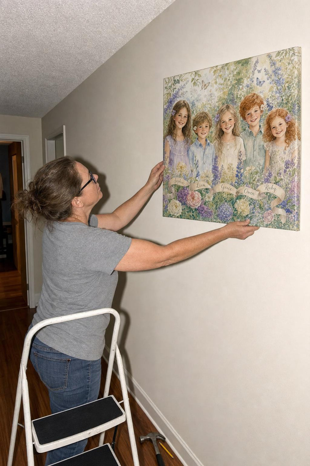 Grandma's Garden canvas in a customer's home 4