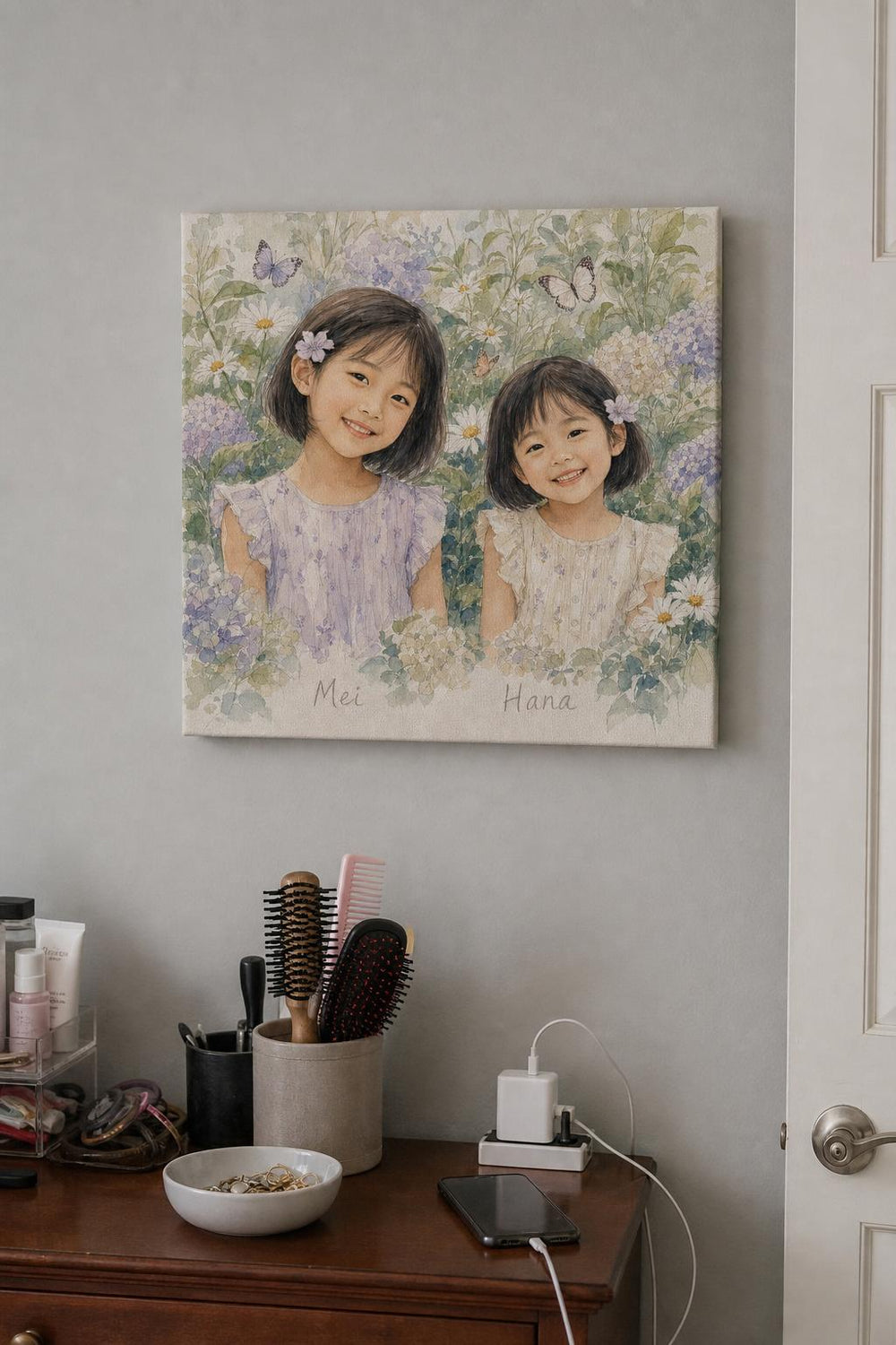 Grandma's Garden canvas in a customer's home 6