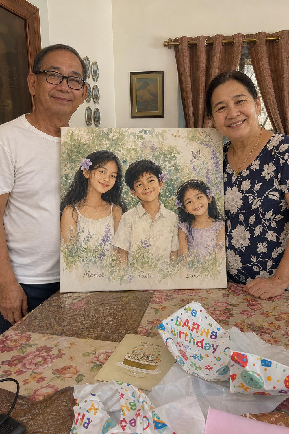 Grandma's Garden canvas in a customer's home 8