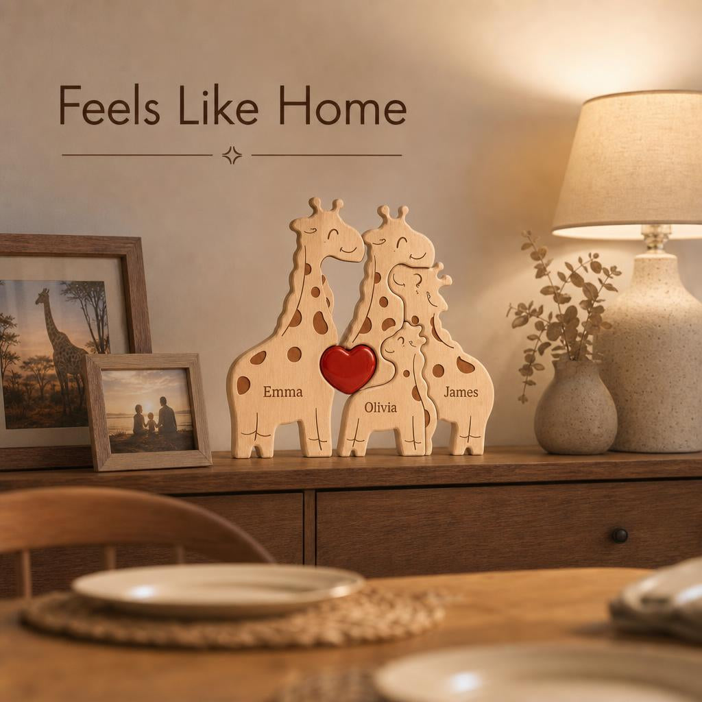 GiraffeHug™ Wooden Family Puzzle body image 1