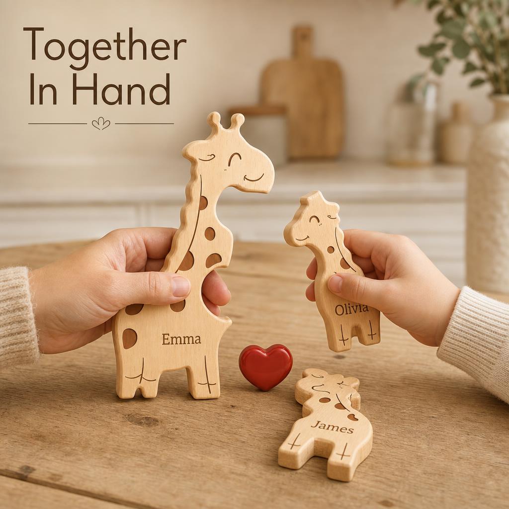 GiraffeHug™ Wooden Family Puzzle body image 2